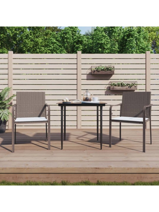 3-osaline aia söögimööbli komplekt istmepatjadega, rotang/teras