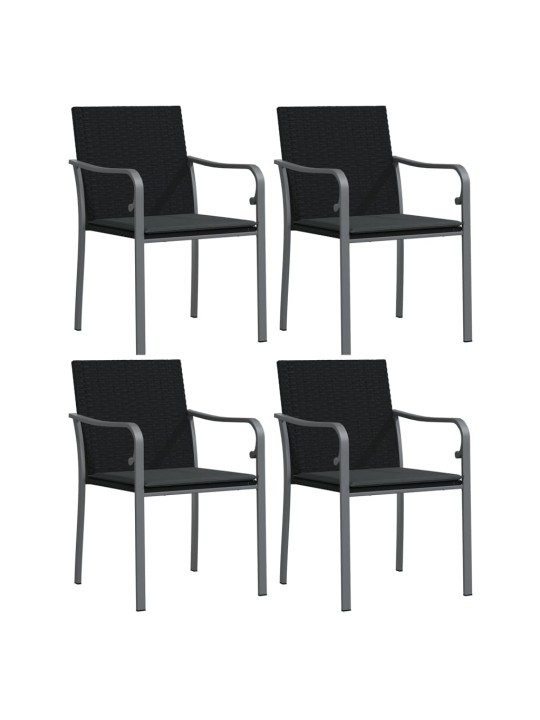 5-osaline aia söögimööbli komplekt istmepatjadega, rotang/teras
