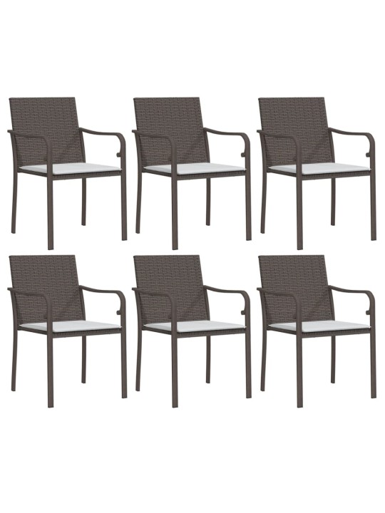 7-osaline aia söögimööbli komplekt istmepatjadega, rotang/teras