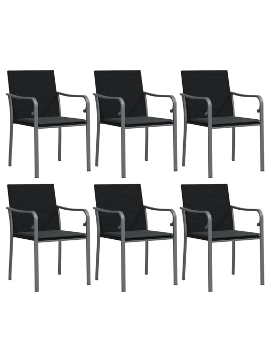 7-osaline aia söögimööbli komplekt istmepatjadega, rotang/teras