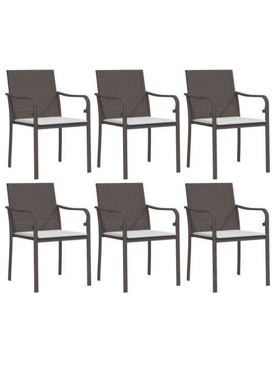 7-osaline aia söögimööbli komplekt istmepatjadega, rotang/teras