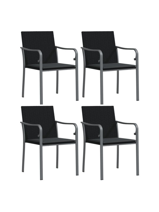 5-osaline aia söögimööbli komplekt istmepatjadega, rotang/teras