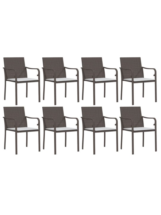 9-osaline aia söögimööbli komplekt istmepatjadega, rotang/teras