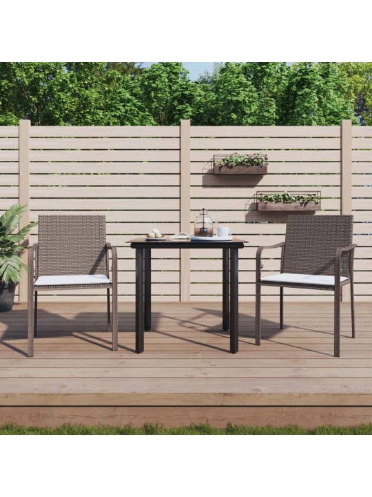 3-osaline aia söögimööbli komplekt istmepatjadega, rotang/teras