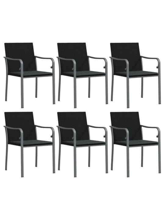 7-osaline aia söögimööbli komplekt istmepatjadega, rotang/teras