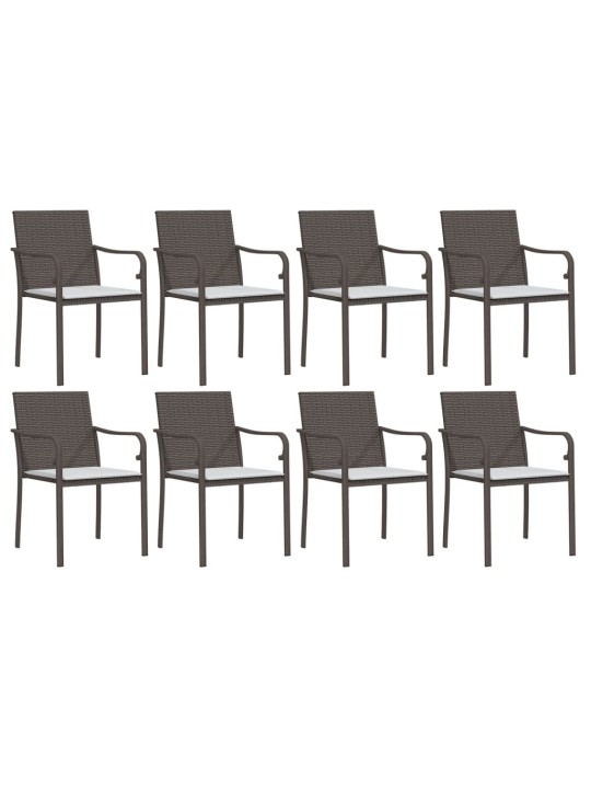 9-osaline aia söögimööbli komplekt istmepatjadega, rotang/teras