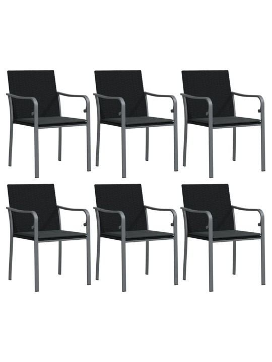 7-osaline aia söögimööbli komplekt istmepatjadega, rotang/teras