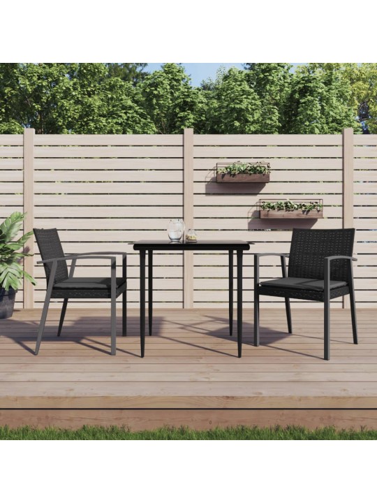 3-osaline aia söögimööbli komplekt istmepatjadega, rotang/teras
