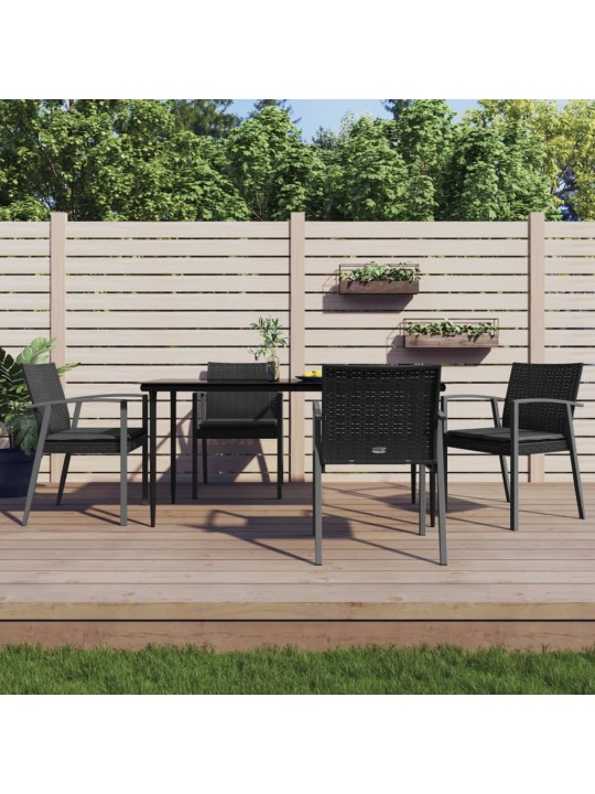 5-osaline aia söögimööbli komplekt istmepatjadega, rotang/teras