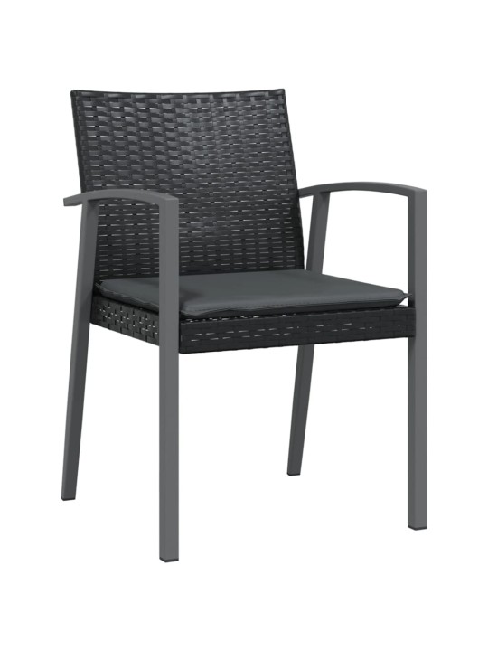 3-osaline aia söögimööbli komplekt istmepatjadega, rotang/teras