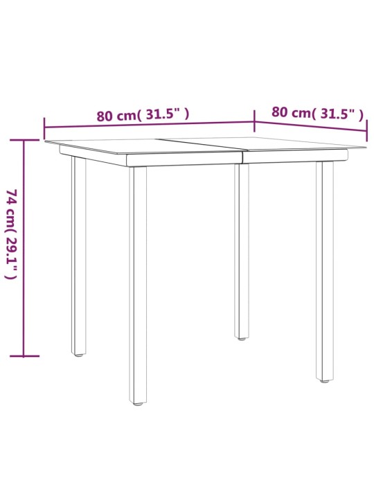 3-osaline aia söögimööbli komplekt istmepatjadega, rotang/teras