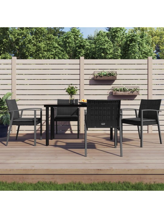 5-osaline aia söögimööbli komplekt istmepatjadega, rotang/teras