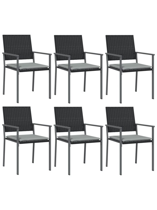 7-osaline aia söögimööbli komplekt istmepatjadega, rotang/teras