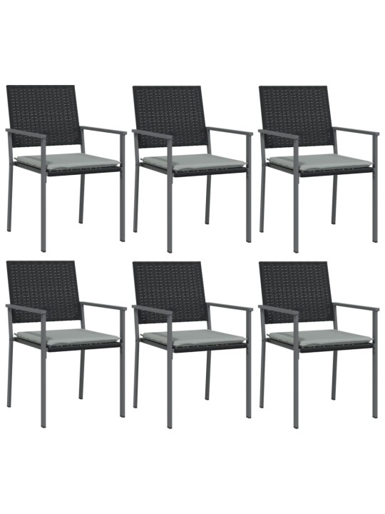 7-osaline aia söögimööbli komplekt istmepatjadega, rotang/teras