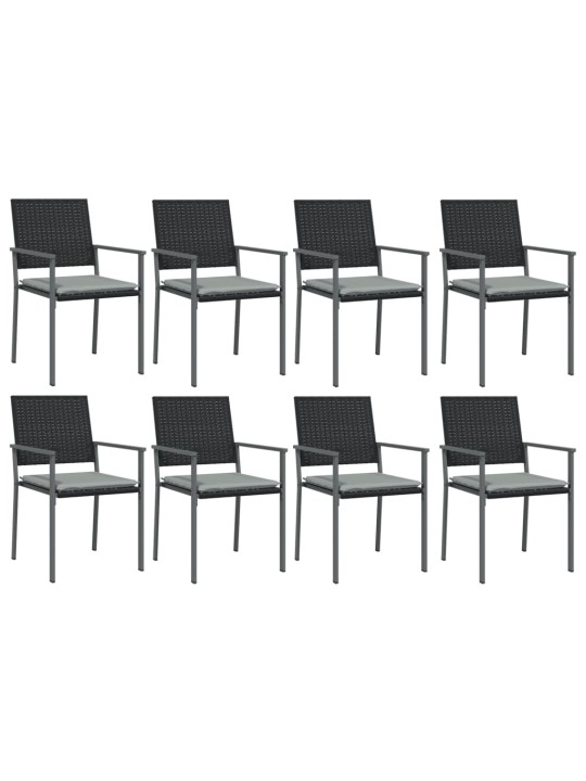9-osaline aia söögimööbli komplekt istmepatjadega, rotang/teras