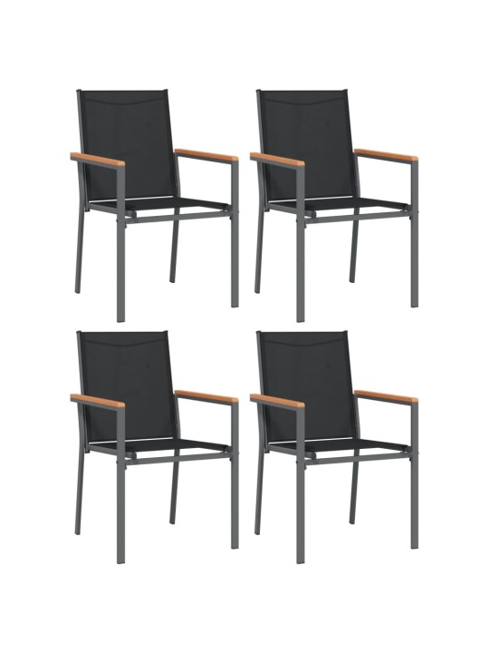 5-OSALINE AIA SÖÖGIMÖÖBLI KOMPLEKT, MUST, TEKSTILEEN JA TERAS