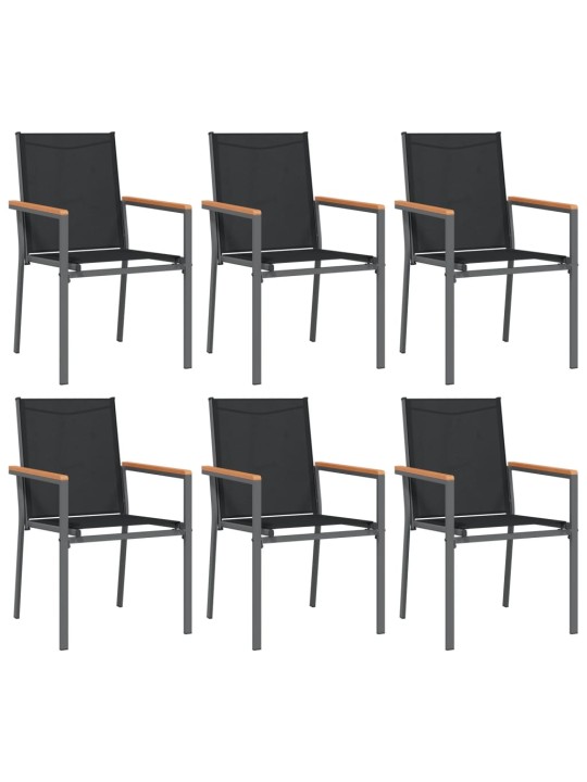 7-OSALINE AIA SÖÖGIMÖÖBLI KOMPLEKT, MUST, TEKSTILEEN JA TERAS