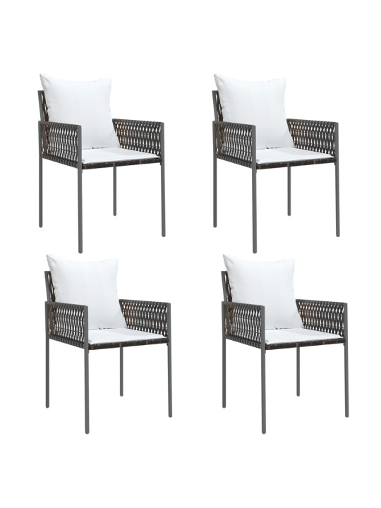 5-osaline aia söögimööbli komplekt istmepatjadega, rotang/teras