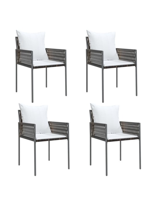 5-osaline aia söögimööbli komplekt istmepatjadega, rotang/teras