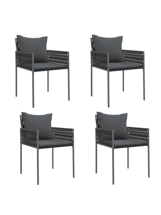 5-osaline aia söögimööbli komplekt istmepatjadega, rotang/teras