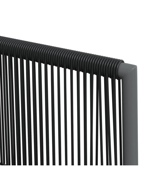 3-osaline aia söögimööbli komplekt istmepatjadega, must