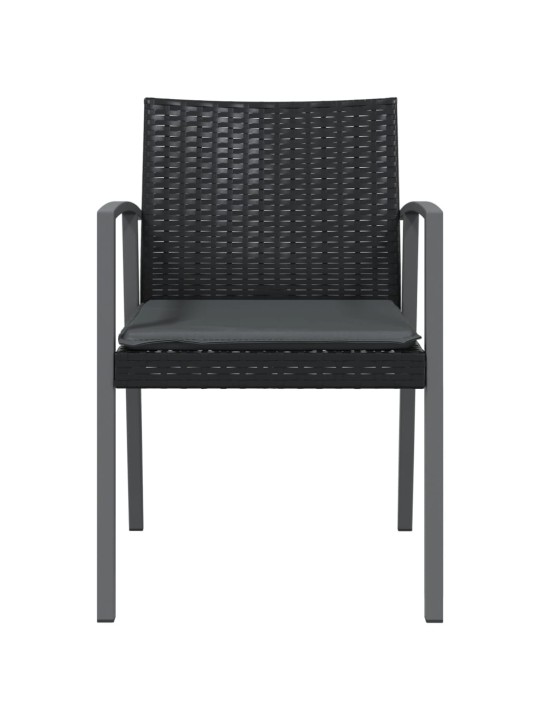 Aiatoolid patjadega 4 tk, must, 56,5 x 57 x 83 cm, polürotang
