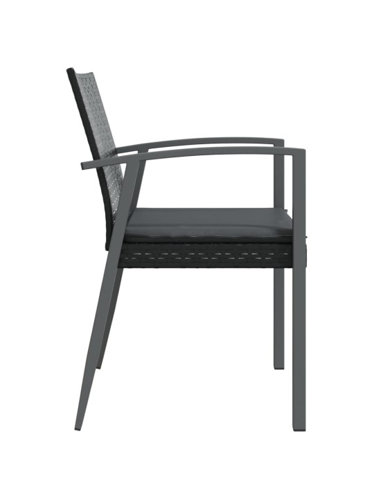 Aiatoolid patjadega 4 tk, must, 56,5 x 57 x 83 cm, polürotang