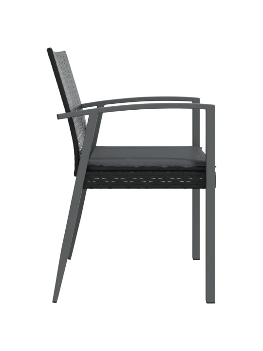 Aiatoolid patjadega 6 tk, must, 56,5 x 57 x 83 cm, polürotang