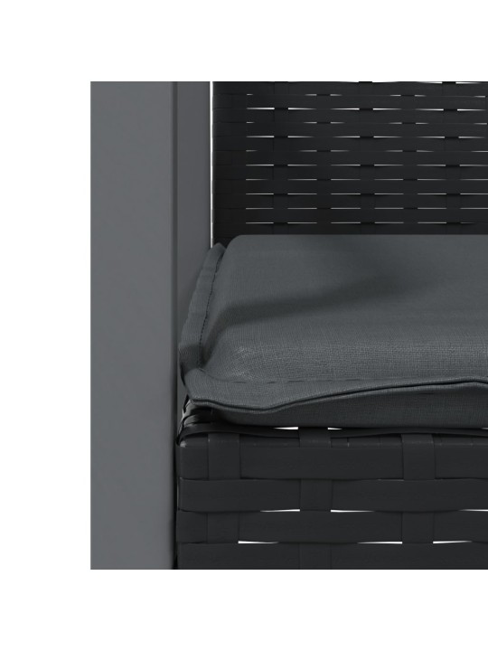 Aiatoolid patjadega 6 tk, must, 56,5 x 57 x 83 cm, polürotang