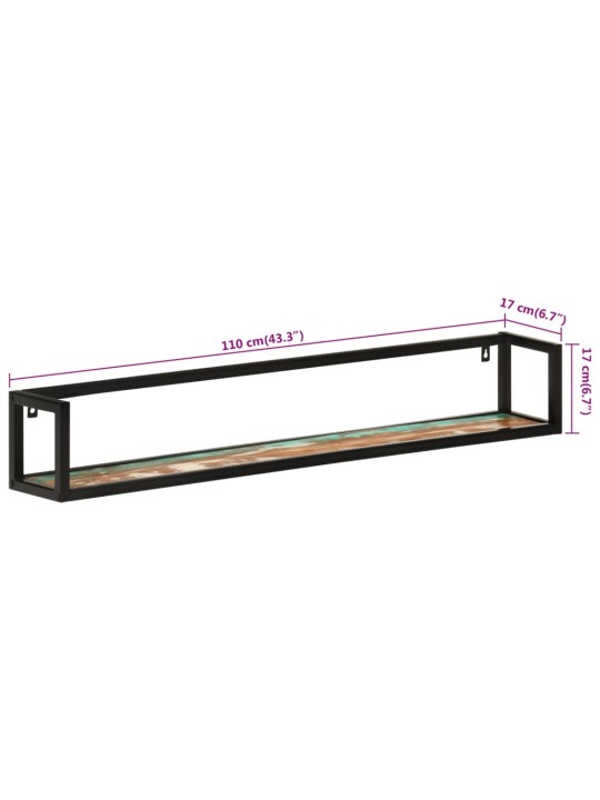 Seinariiulid 2 tk, 110 x 17 x 17 cm, taastatud puit ja raud