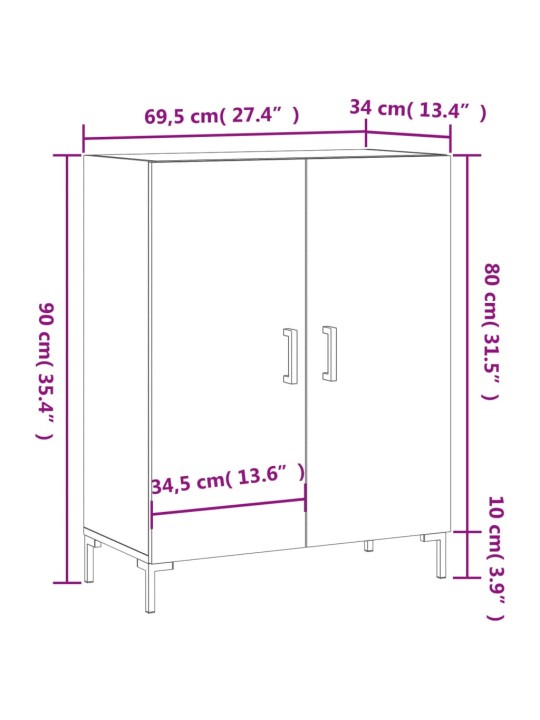 Puhvetkapp, must, 69,5 x 34 x 90 cm, tehispuit