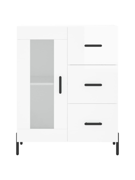 Puhvetkapp, kõrgläikega valge, 69,5 x 34 x 90 cm, tehispuit