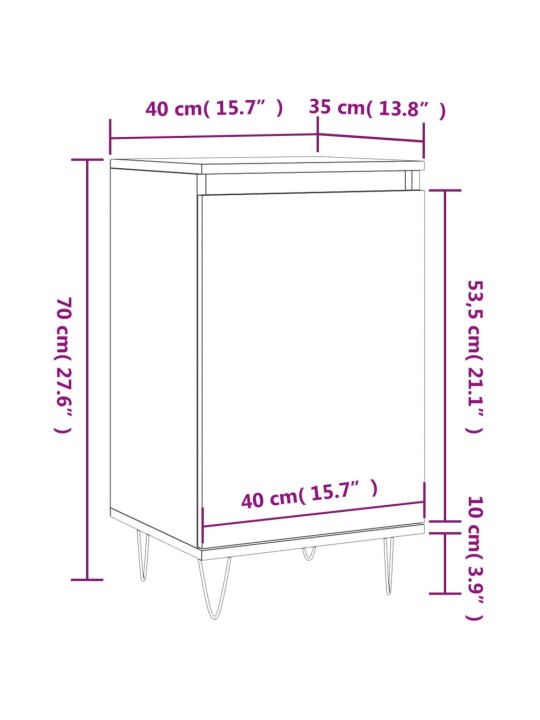 Puhvetkapp, must, 40 x 35 x 70 cm, tehispuit