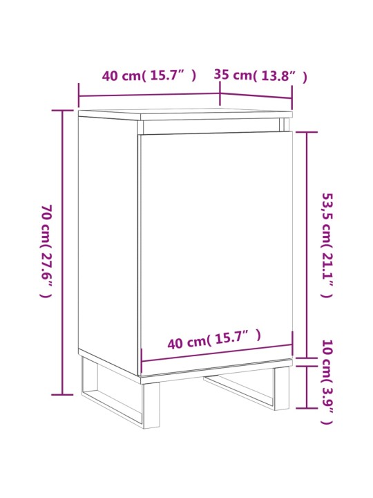 Puhvetkapp, hall sonoma tamm, 40 x 35 x 70 cm, tehispuit