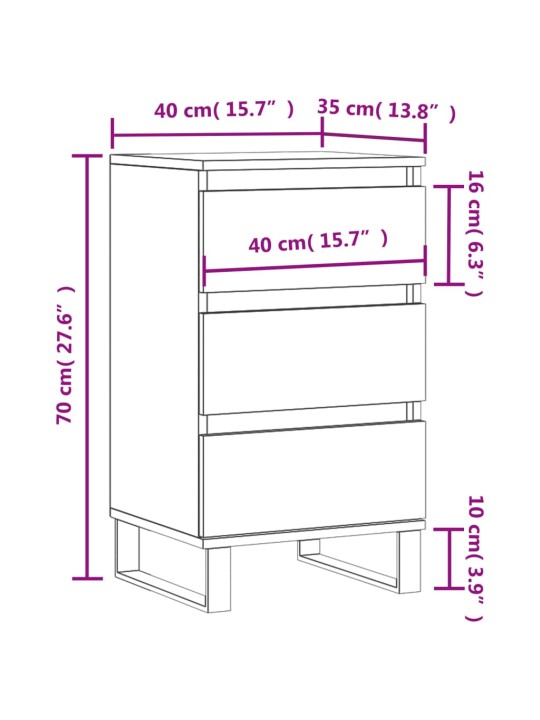 Puhvetkapp, hall sonoma tamm, 40 x 35 x 70 cm, tehispuit