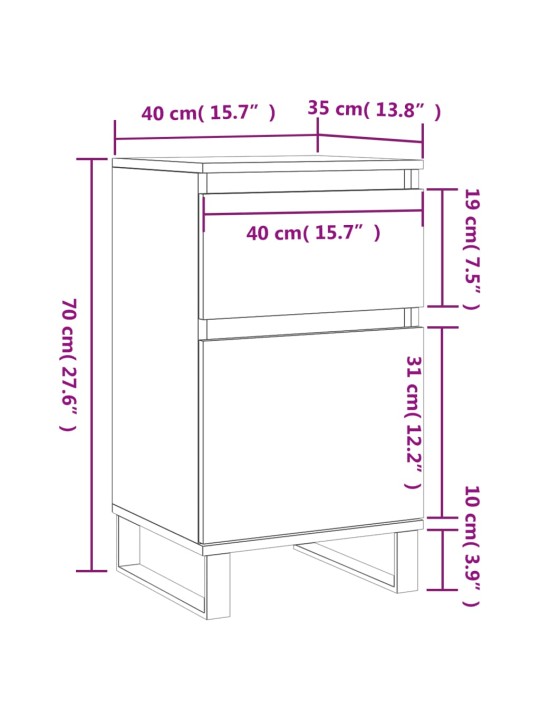 Puhvetkapp, must, 40 x 35 x 70 cm, tehispuit