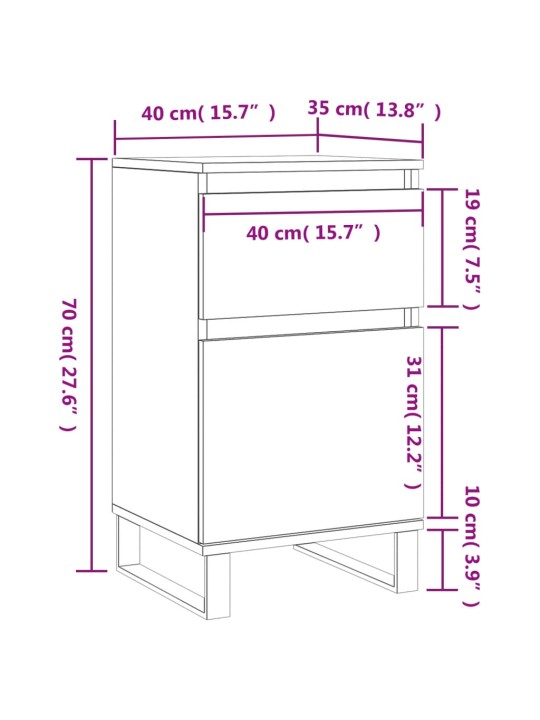 Puhvetkapp, hall sonoma tamm, 40 x 35 x 70 cm, tehispuit