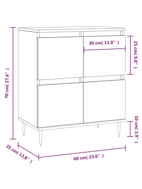 Puhvetkapp, hall sonoma tamm, 60x35x70 cm, tehispuit