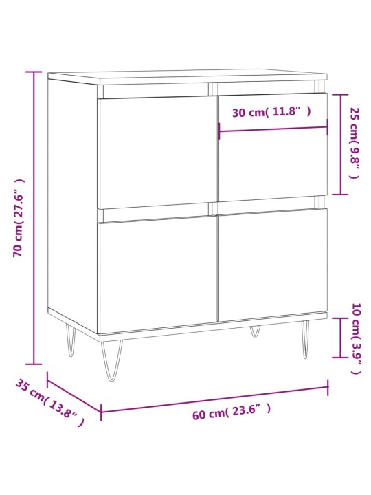 Puhvetkapp, hall sonoma tamm, 60x35x70 cm, tehispuit