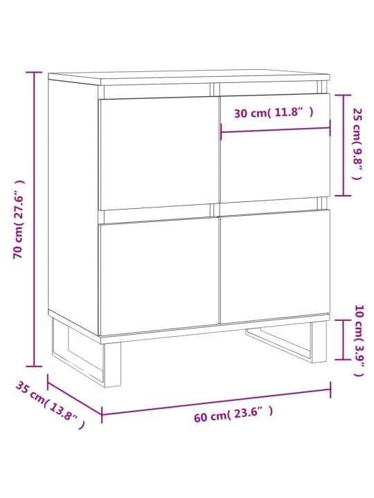 Puhvetkapp, hall sonoma tamm, 60x35x70 cm, tehispuit