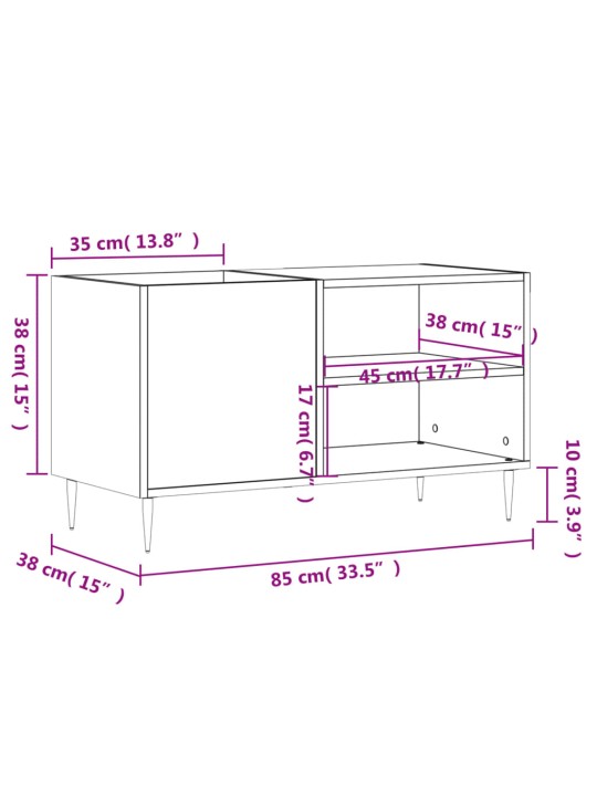 Plaadikapp, suitsutatud tamm, 85 x 38 x 48 cm, tehispuit