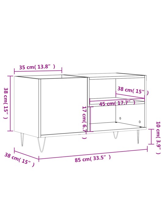 Plaadikapp, must, 85 x 38 x 48 cm, tehispuit