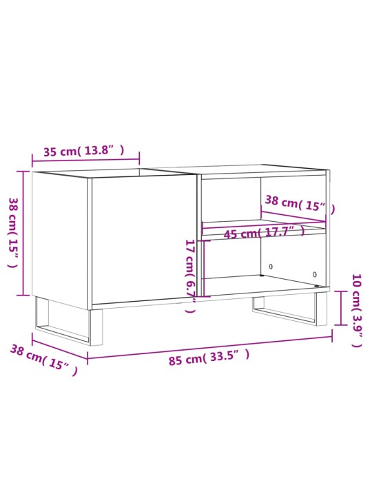 Plaadikapp, must, 85 x 38 x 48 cm, tehispuit