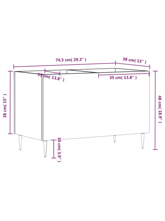 Plaadikapp, hall sonoma tamm, 74,5 x 38 x 48 cm, tehispuit