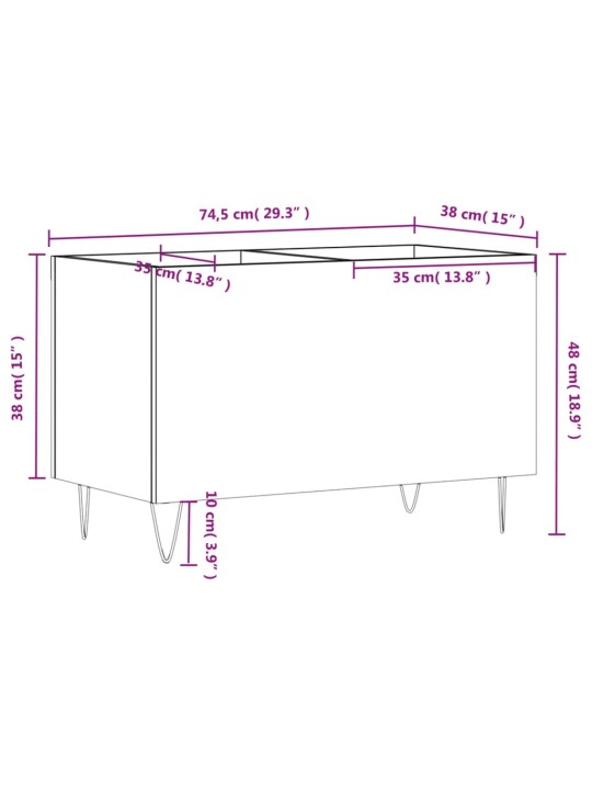 Plaadikapp, pruun tamm, 74,5 x 38 x 48 cm, tehispuit