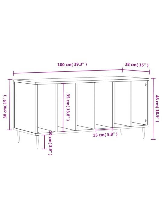 Plaadikapp, valge, 100 x 38 x 48 cm, tehispuit