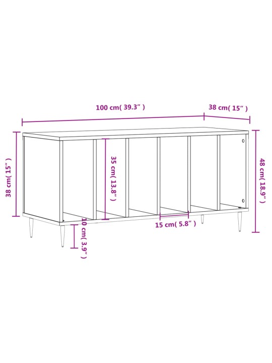 Plaadikapp, must, 100 x 38 x 48 cm, tehispuit