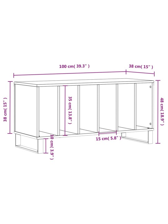 Plaadikapp, must, 100 x 38 x 48 cm, tehispuit