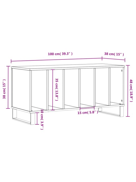 Plaadikapp, hall sonoma tamm, 100 x 38 x 48 cm, tehispuit