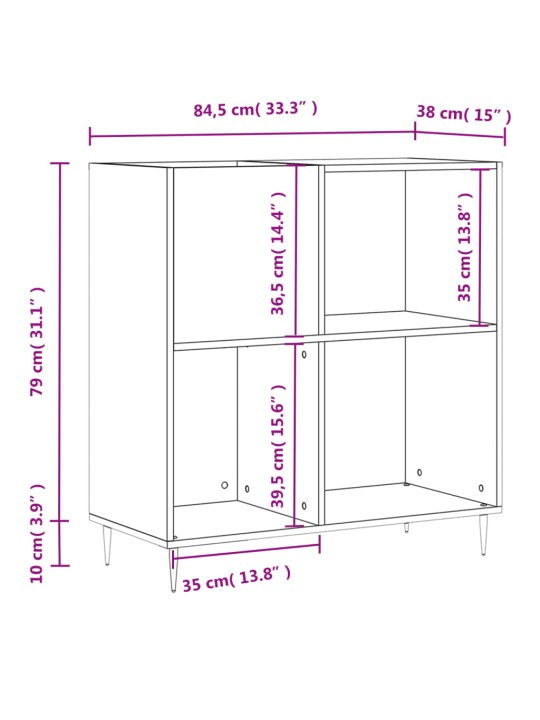 Plaadikapp, valge, 84,5 x 38 x 89 cm, tehispuit